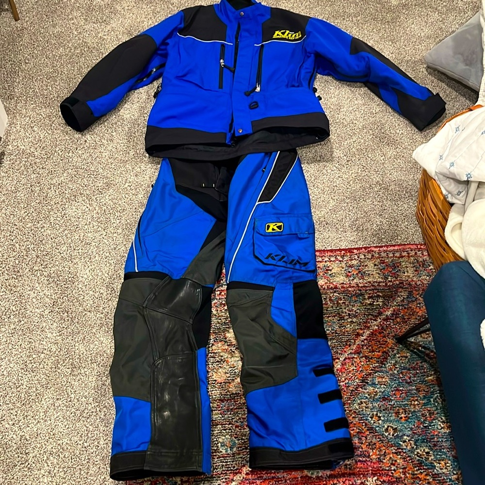 Klim snowmobile gear pants/bibs and jacket